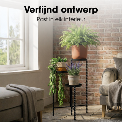 Plantenstandaard 70 cm zwart ijzer