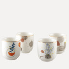 Koffiekopjes 90 ml keramiek goud set van 4