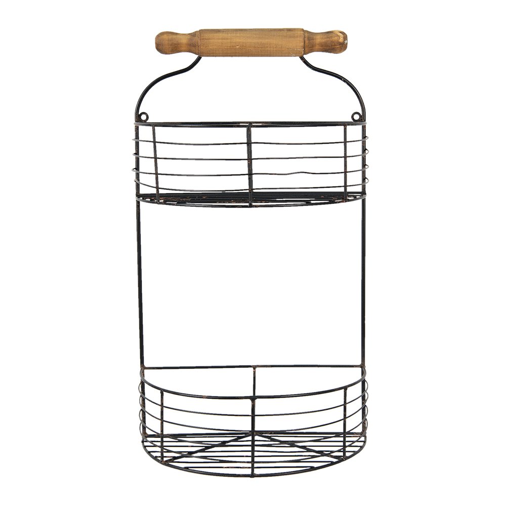 Wandrek 31x17x54 cm Zwart IJzer Muurrek