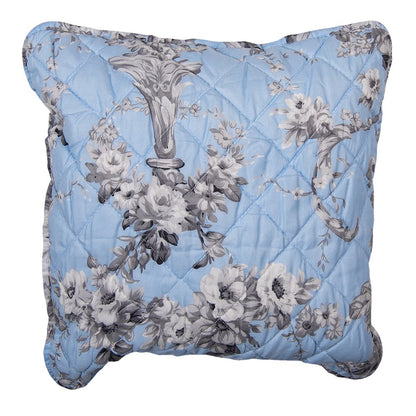 Kussenhoes 40x40 cm Blauw Polyester Bloemen Sierkussenhoes