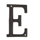 IJzeren letter E 13 cm bruin