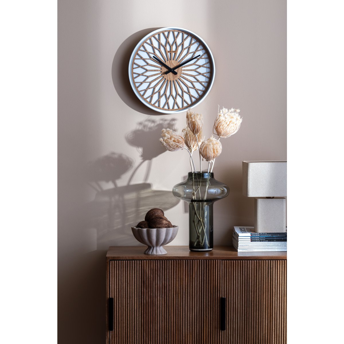 Wandklok Girasol 41 cm wit plastic