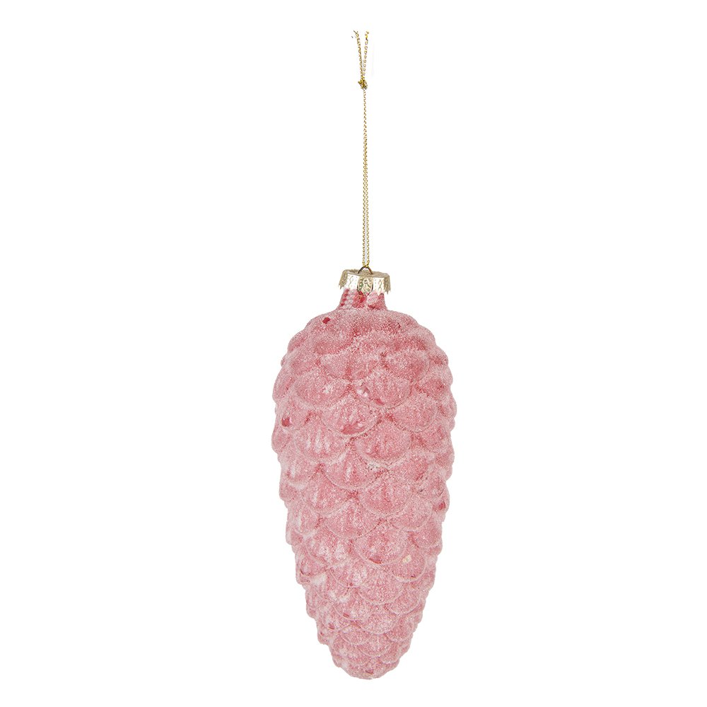 Kerstbal Set van 2 Dennenappel Ø 7 cm Rood Glas Kerstdecoratie