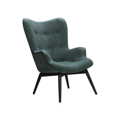 Armchair pine green structured fabric