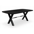 Eettafel 240x100 cm massief mangohout zwart X-staal frame