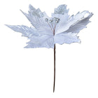 Artificial Poinsettia Ø 34x38 cm White Plastic Christmas Decoration