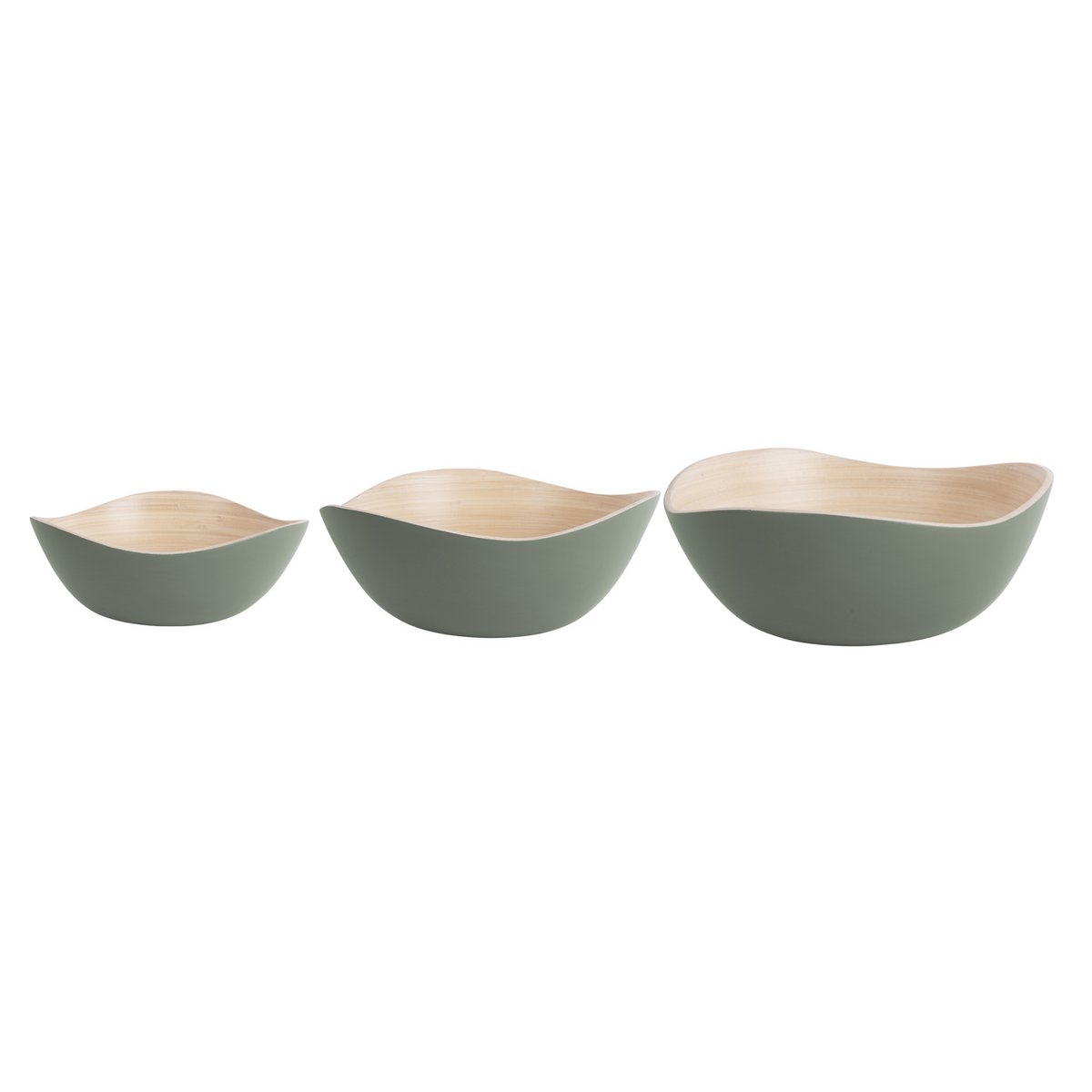 Kommenset bamboe groen 28x11 cm