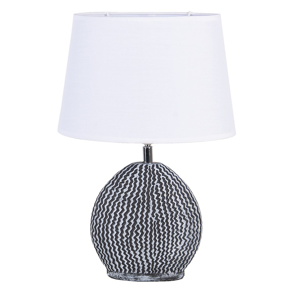 Table Lamp 26x19x38 cm White Grey Polyresin Desk Lamp