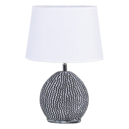 Table Lamp 26x19x38 cm White Grey Polyresin Desk Lamp