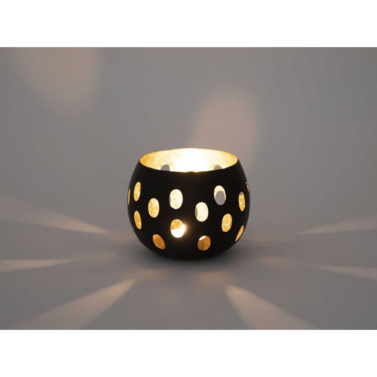 Tealight Holder 48-Delige Florina Sferische Kandelaar Zwart