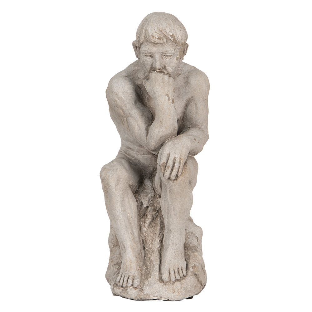 Decoratiebeeld mens 31 cm grijs steen beton