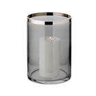 Lantaarn donker glas platina rand Ø15 cm