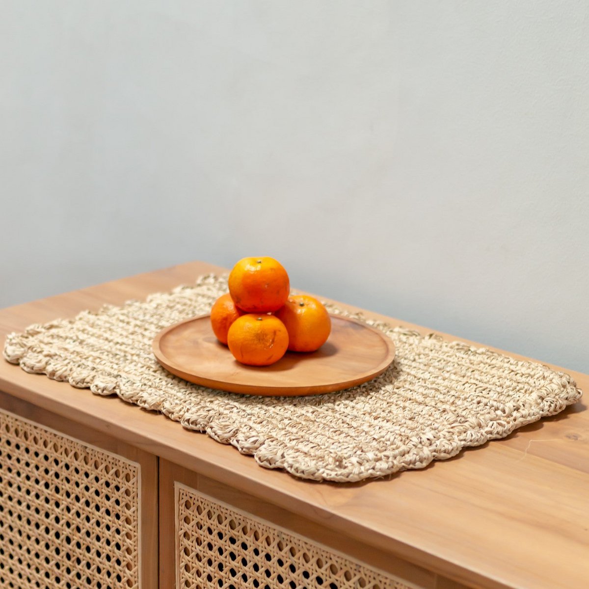 Placemat set 50x30 cm raffia