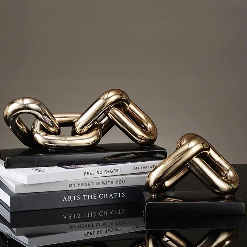 Keramiek sculptuur goud zwart 28,5x18 cm
