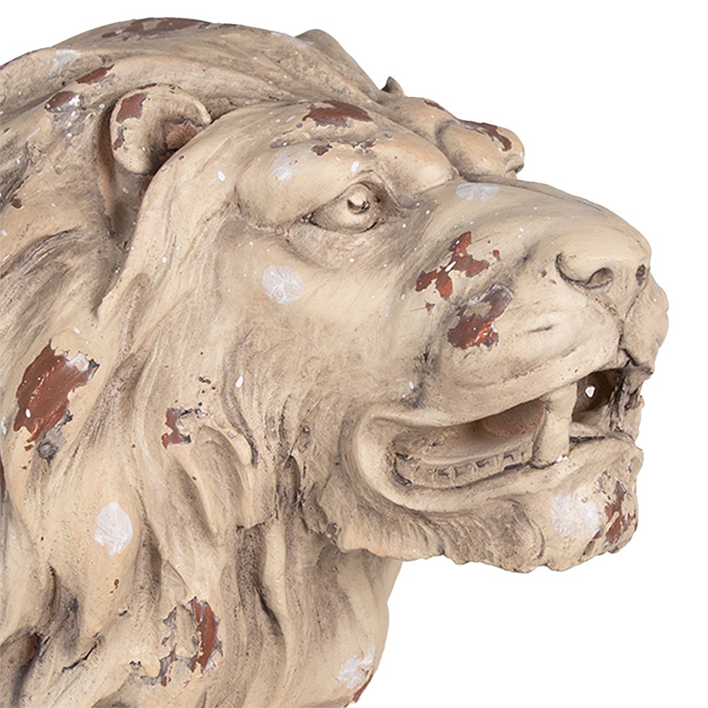Beeld leeuw 55x23x40 cm beige bruin magnesium