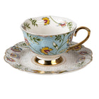 Kop en schotel 200 ml wit blauw porselein