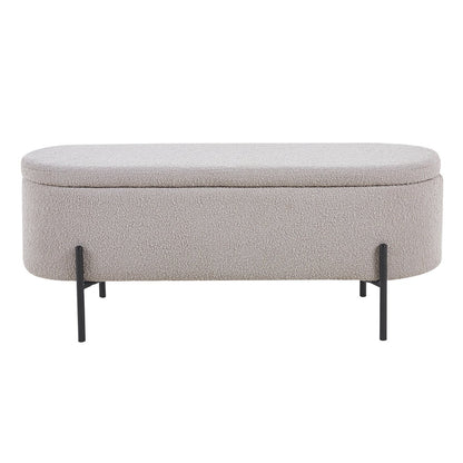 Bedbank taupe met opbergruimte 110x40x44 cm