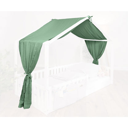Luifel huisbed 90x200 cm groen katoen