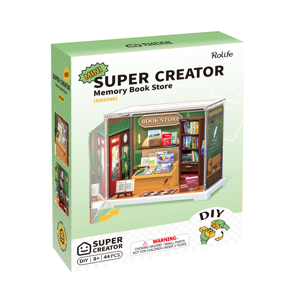 Robotime, DIY Huisje Memory Book Store, DWS04B, 15,7x10,9x14,7cm
