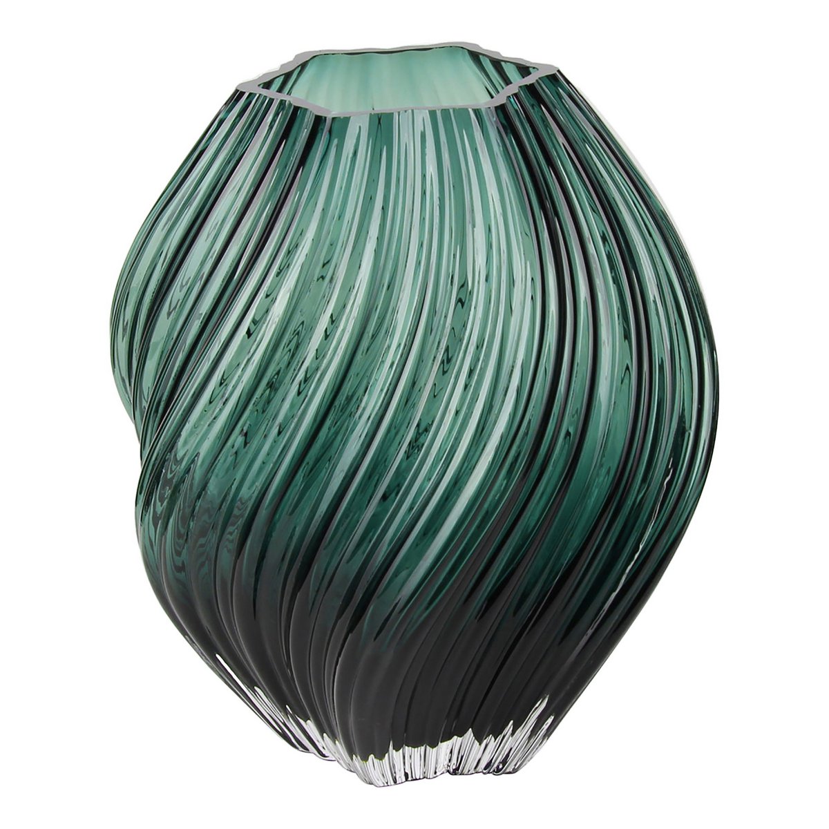 Vaas mondgeblazen glas ø19x23 cm donkergroen