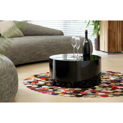 Salontafel 60 cm rond zwart hoogglans MDF