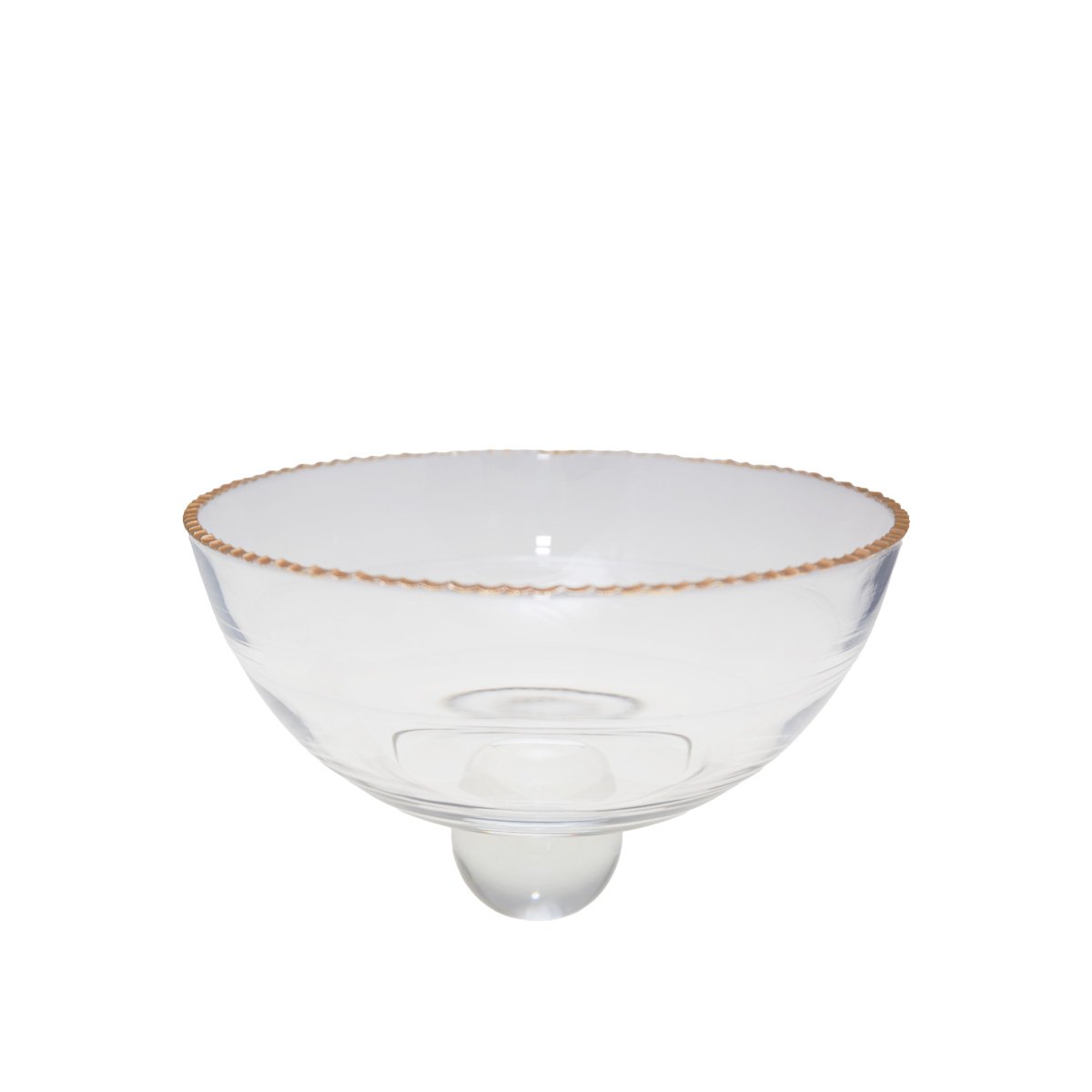Saladier glas met gouden rand 23,5x23,5x15,5 cm