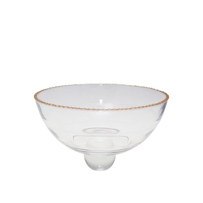 Saladier glas met gouden rand 23,5x23,5x15,5 cm