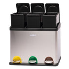 Ceruzo Waste Separation Bin with 3 Compartments - 3X15L - Stainless Steel