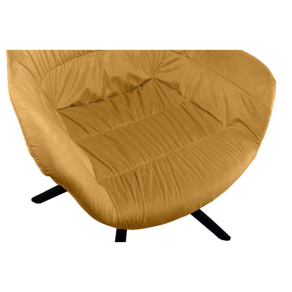 Fauteuil mosterdgeel fluweel honingraatstiksel 64x82x63 cm