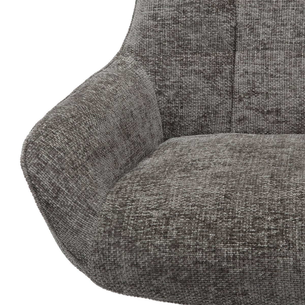 Fauteuil chenille donkergrijs 81x85x103 cm