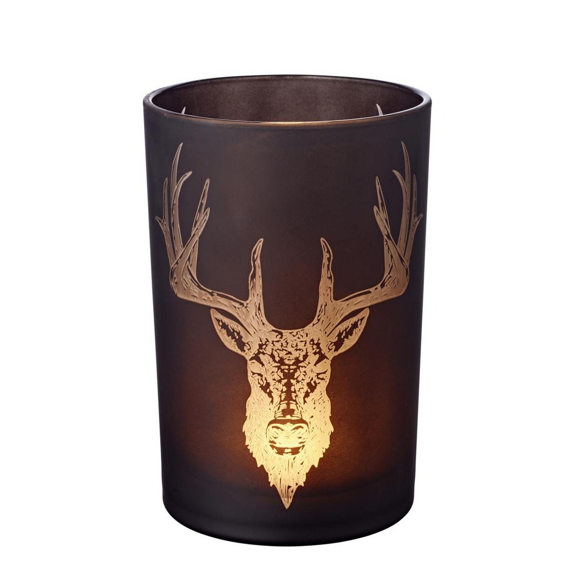 Orkaanlamp mat zwart H 18 cm