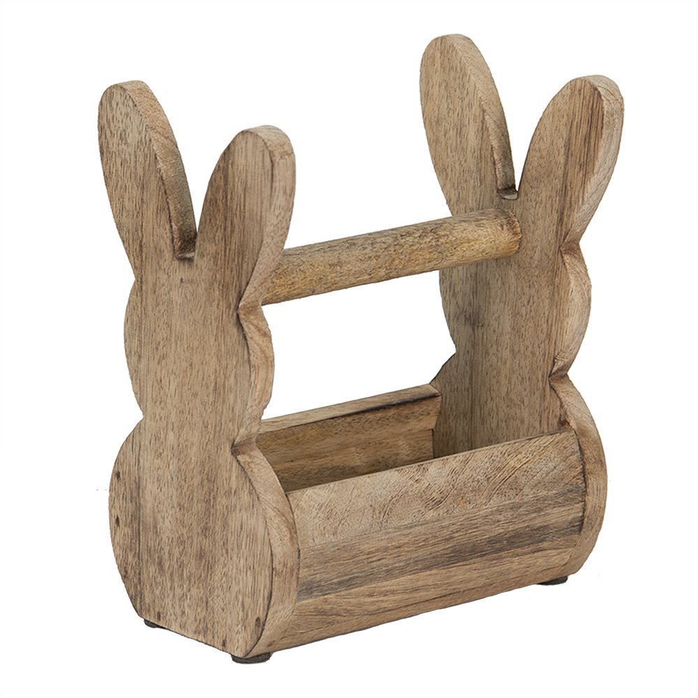 Houten Kistje Konijn 16x10x20 cm Bruin Hout Opbergkistje