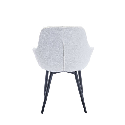 Fauteuil bouclé wit set van 2