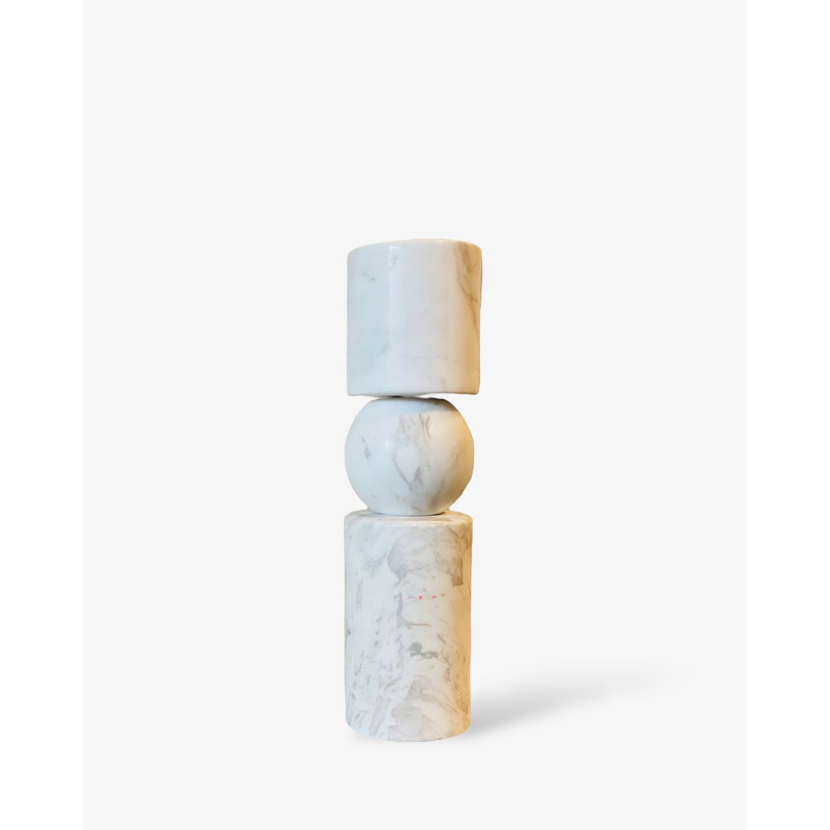 Kandelaar marmer wit H29.5cm