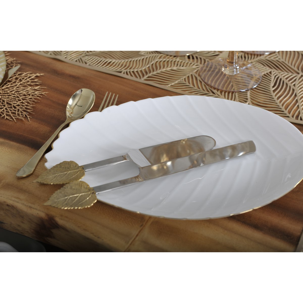 Presentatieplaat ovaal 37 cm wit glas