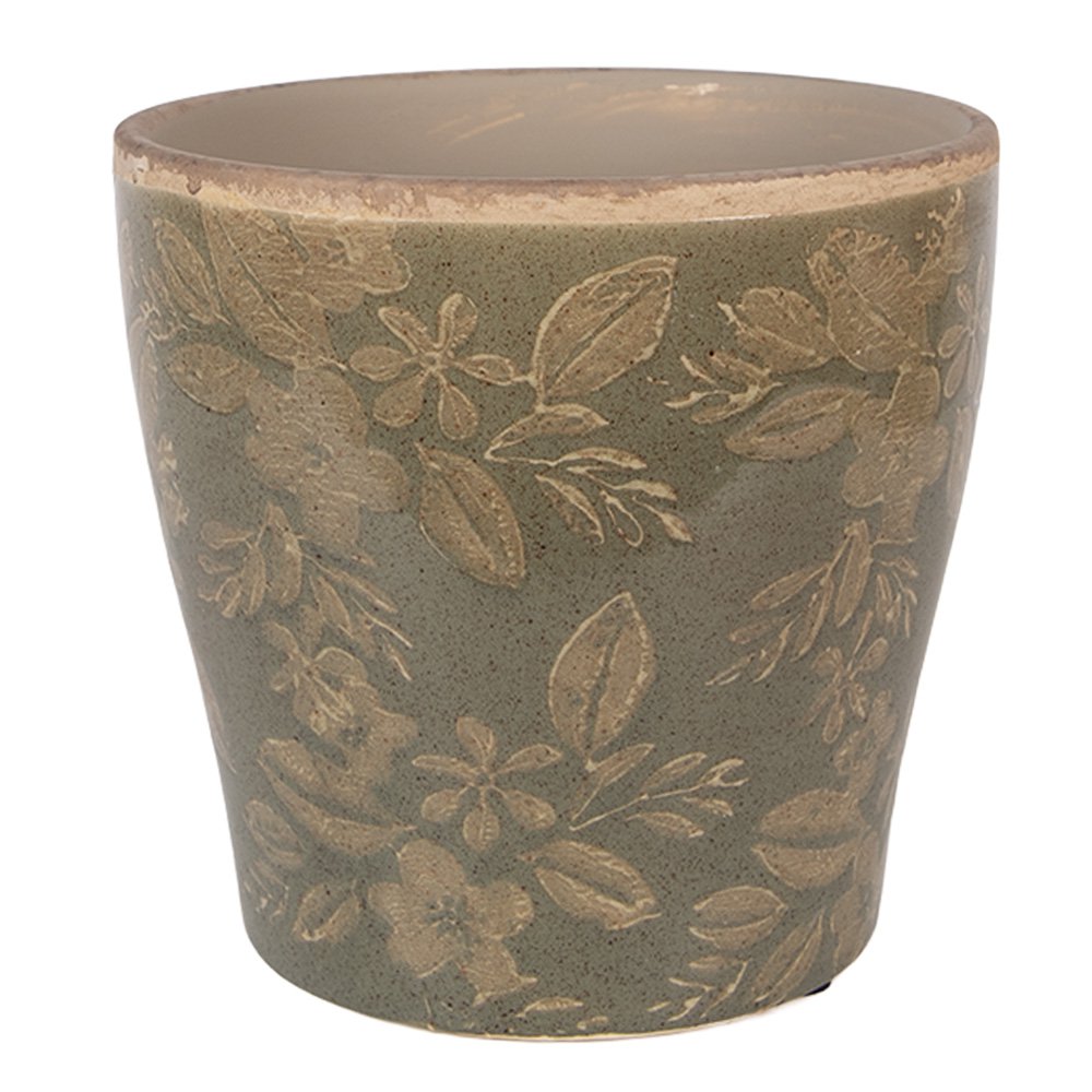 Flowerpot Ø 14x13 cm Green Ceramic