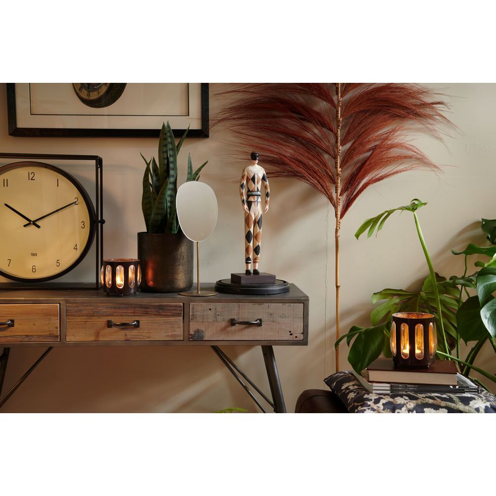 Tealight holder Ø 14x13 cm Brown Iron Tealight holder