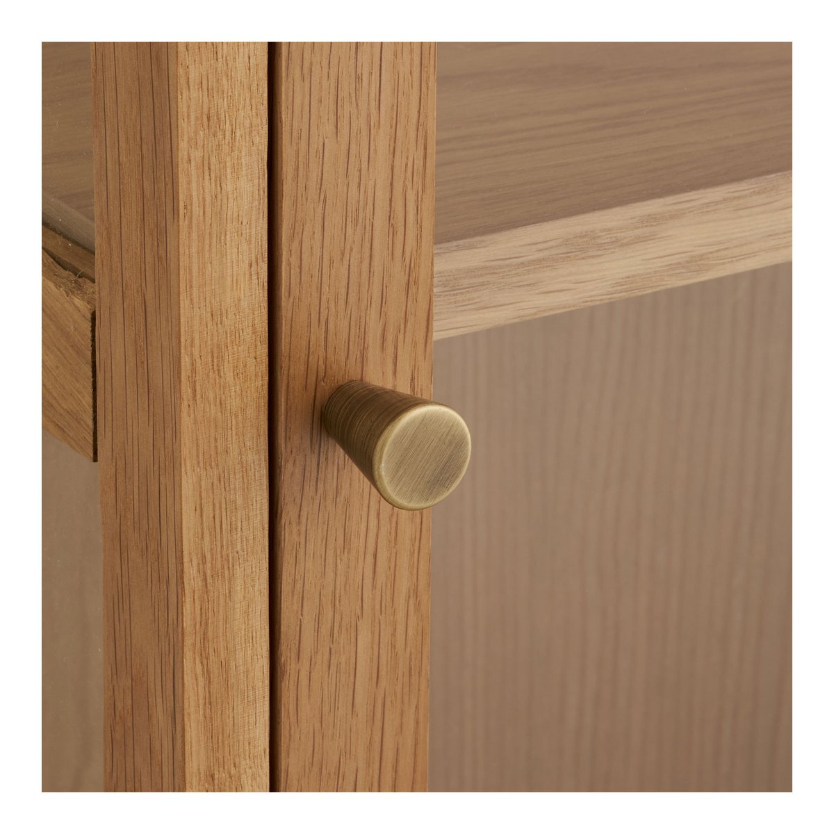 Zamora Wall Cabinet, oak/oak veneer/tempered glass, natural, 20x40x60 cm