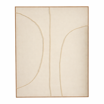 Wanddecoratie 100x80x3.5 cm beige polyester