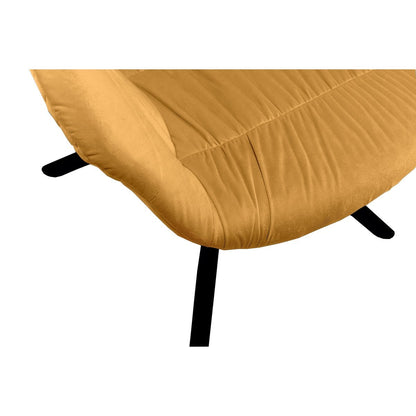 Fauteuil mosterdgeel fluweel honingraatstiksel 64x82x63 cm