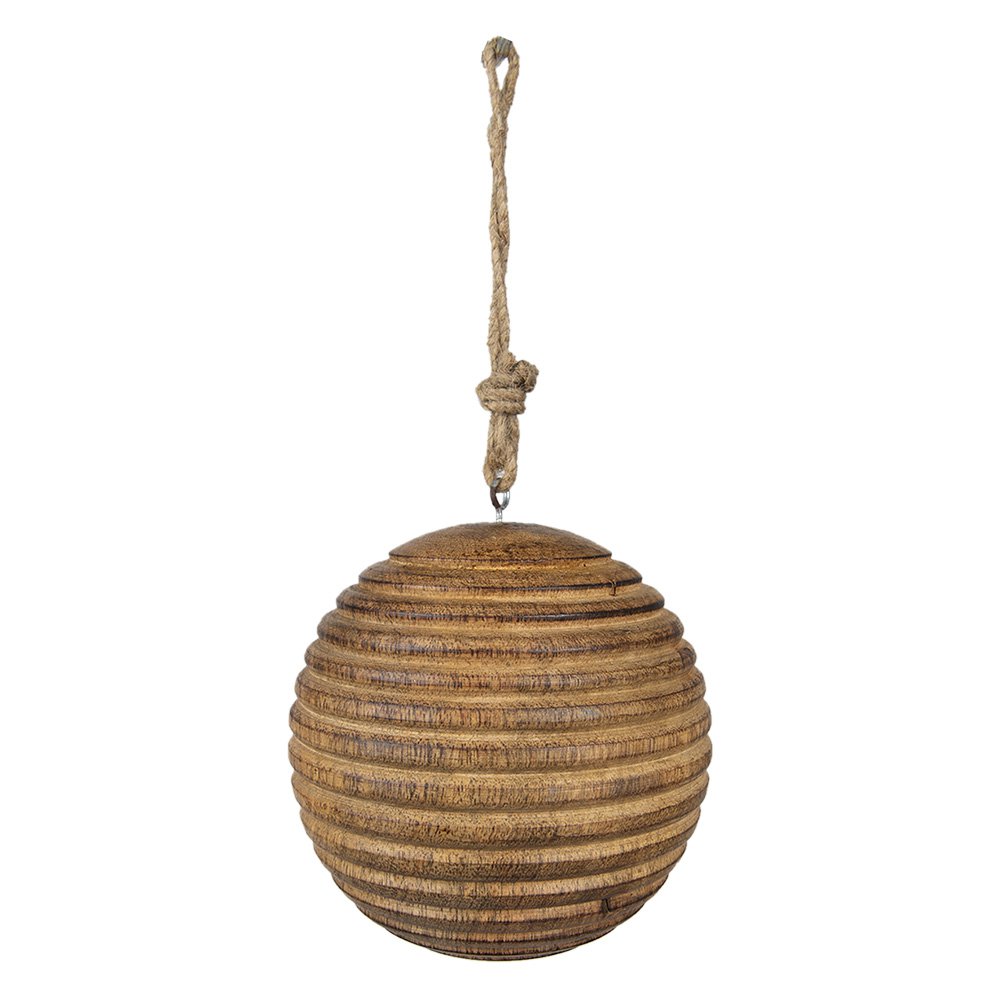 Christmas Bauble Ø 12 cm Brown Wood Christmas Tree Decoration