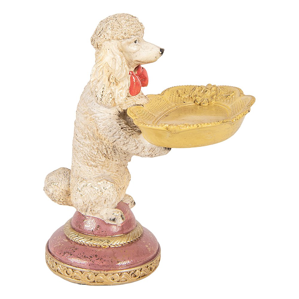 Hond decoratiebeeld 15x16x21 cm beige kunststof