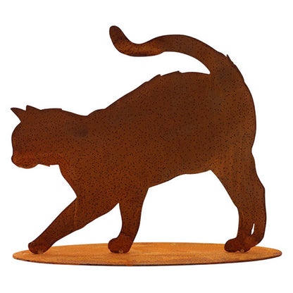 Metalen kat decoratie Elly 32x25 cm roestlook