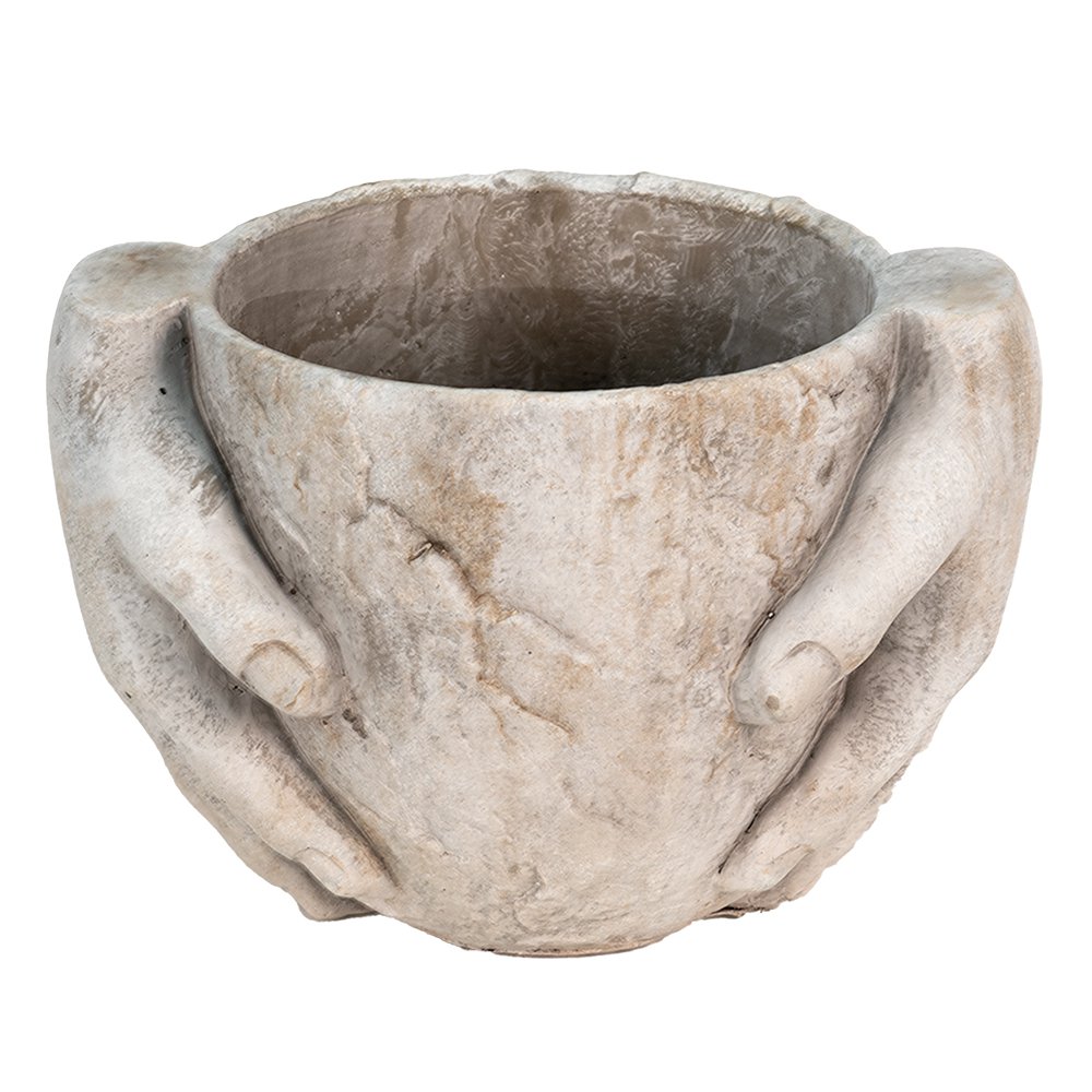 Bloempot 25x18x17 cm grijs keramiek