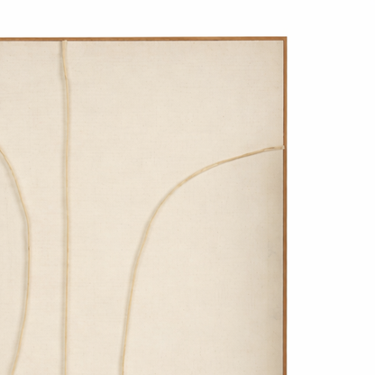 Wanddecoratie 100x80x3.5 cm beige polyester