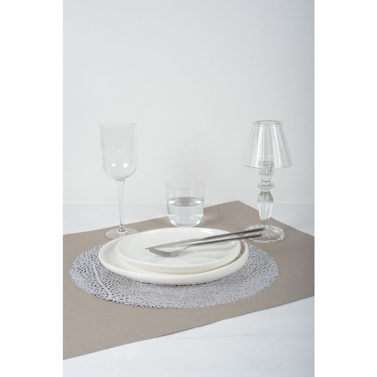Glazen kandelaar 24.5 cm transparant