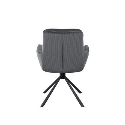 Fauteuil donkergrijs corduroy-look 60x64x89 cm