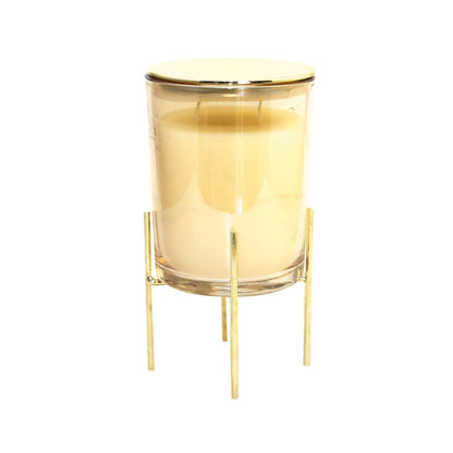 Golden candles vanilla perfume with gold metal support