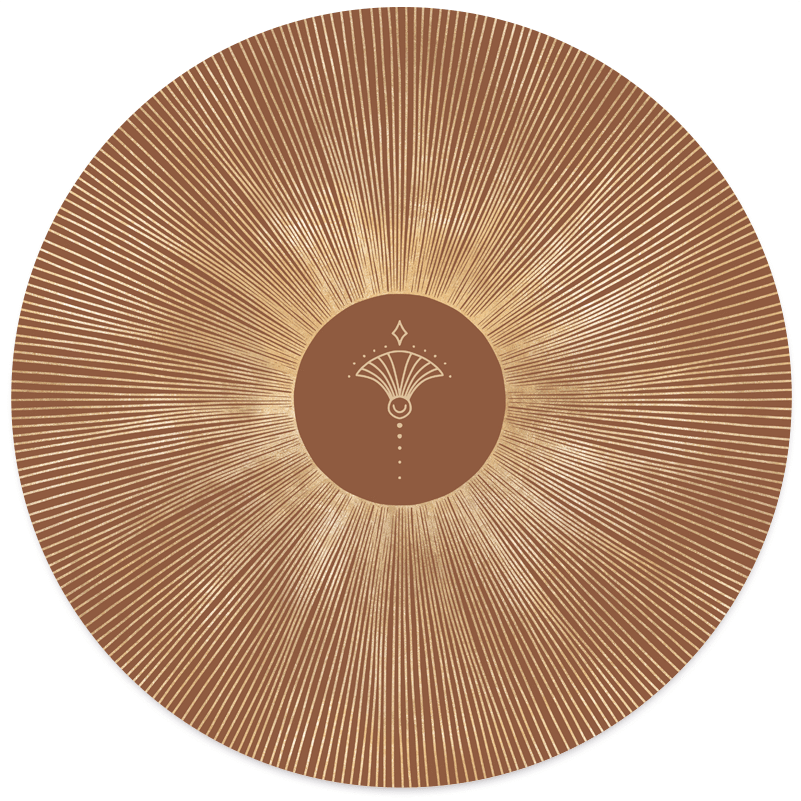 Muurcirkel golden sun 60 cm Dibond