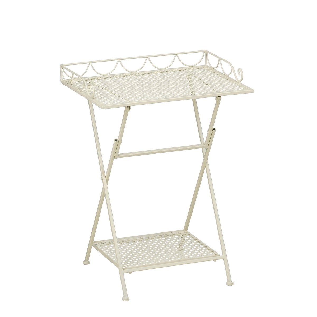 Buitentafel inklapbaar 50x38x68 cm ijzer gebroken wit